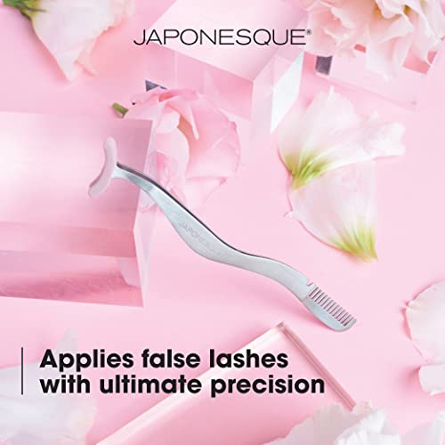 JAPONESQUE False Eyelash Applicator Tweezers with Built-in Comb - Safe, Reusable Lash Tool