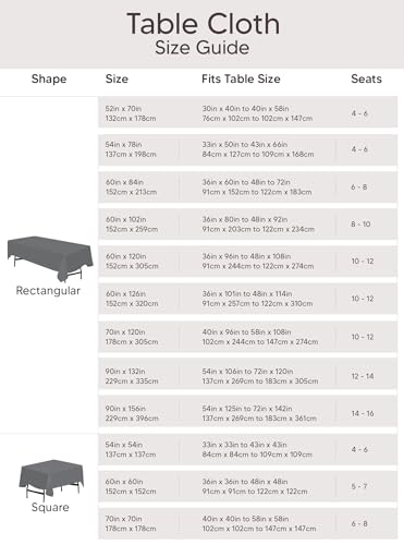 Utopia Kitchen Rectangle Tablecloth 60x102 Inches - Black