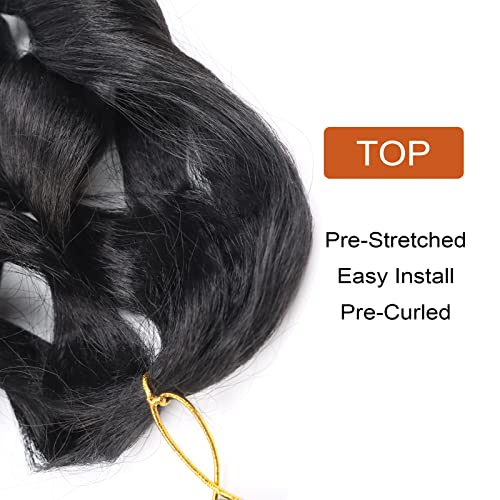 16 Inch French Curly Braiding Hair - 8 Packs Natural Black Extensions