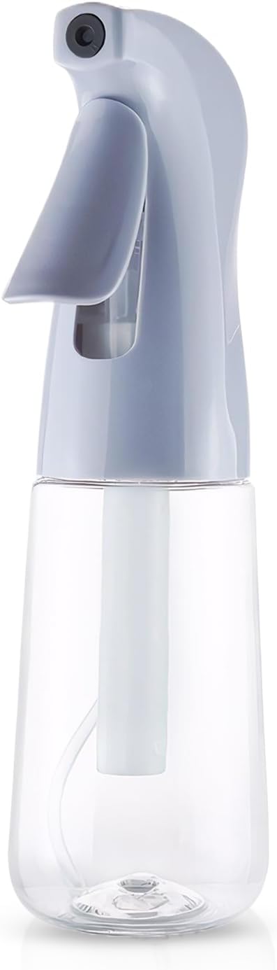 Continuous Spray Bottle for Hair - Ultra Fine Mist Refillable Plastic Mister | 6.8oz Dusty Blue