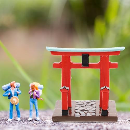 Miniature Japanese Torii Gate Ornament - Resin Zen Garden Decor