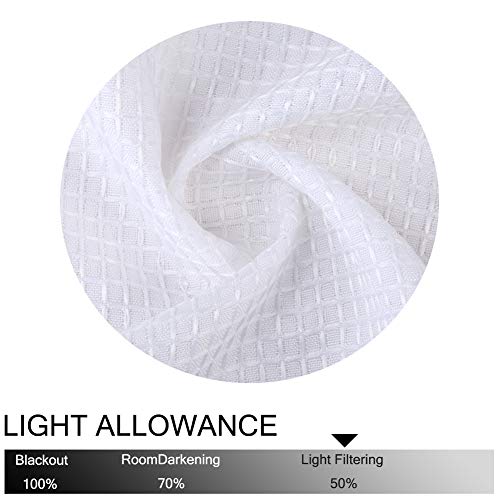 CAROMIO Waffle Woven White Valance Curtain - 60x15 Inch