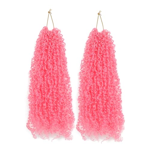 Youngther 12 Inch Pink Yanky Twist Crochet Hair - Pre-Twisted Synthetic Extensions (2 Pack)