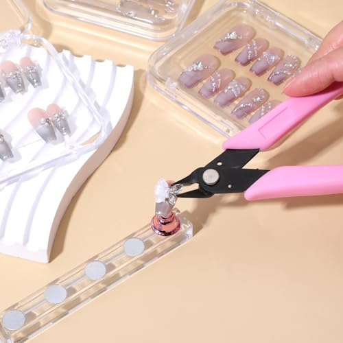 Pink Rhinestone Remover Scissors - 5" Nail Art Tool