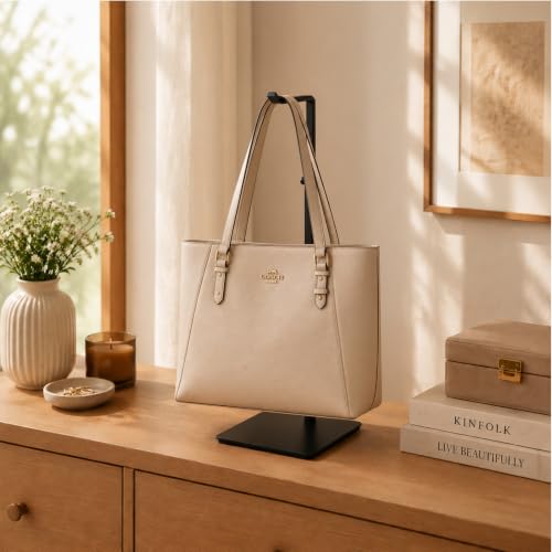 Adjustable Purse Display Stand - Black Metal Tabletop Rack