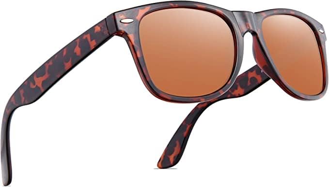 Polarized Sunglasses for Men & Women - Black Retro UV Protection for Driving & Fishing