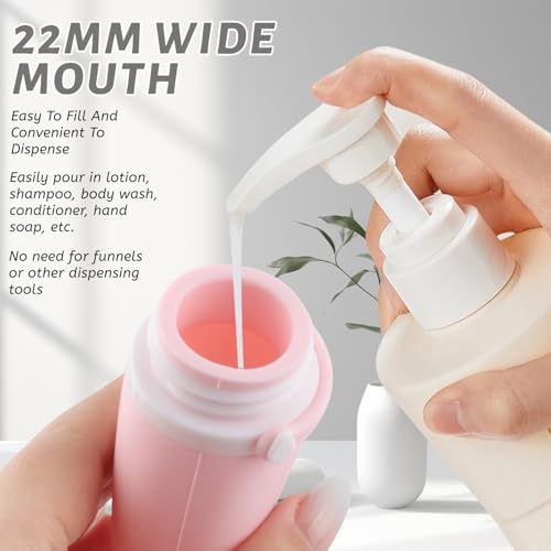 Damsier 8 Pack 3oz Silicone Travel Bottles Leak-Proof TSA Cosmetic Containers