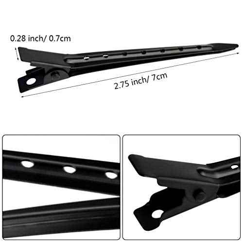 Bantoye 48 Pack 2.75 Inch Black Duck Bill Clips for Hair Styling