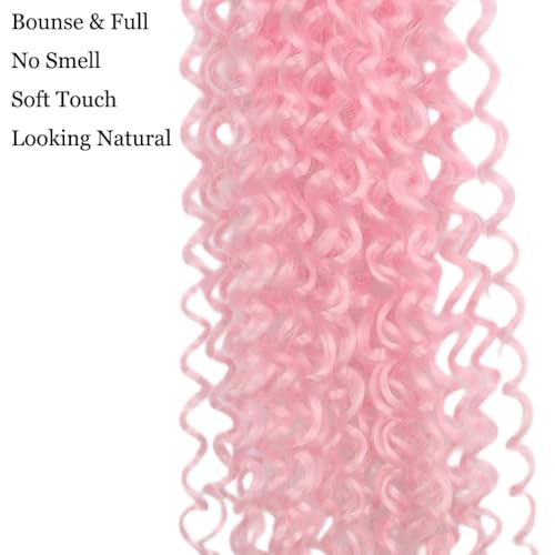 HENSLEELY 24-Inch Passion Twist Crochet Hair - Pink Curly Braiding Extensions