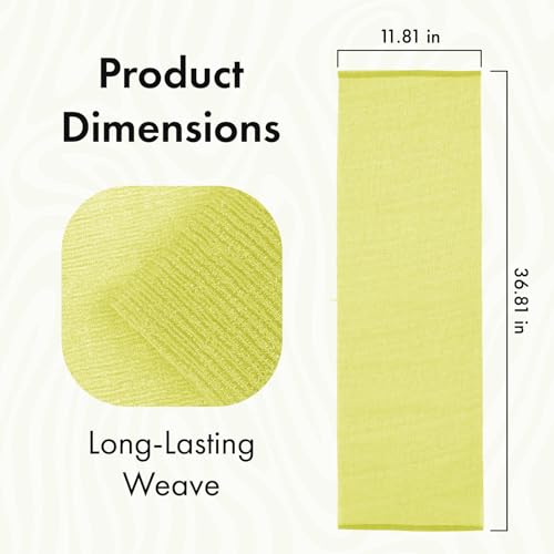 Bathway Exfoliating Washcloth Set - 36.81-Inch Back Scrubber Towel