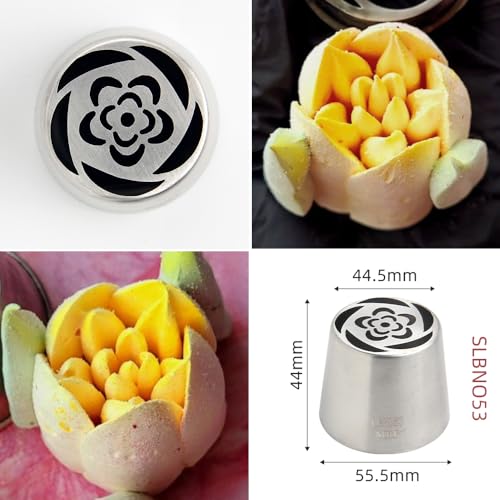 Extra Large Russian Tulip Icing Tips Set - 4 Pcs Stainless Steel