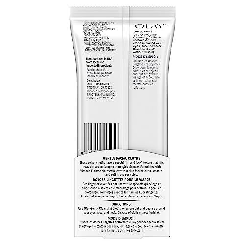 Olay Unscented Wet Cleansing Cloths for Sensitive Skin - 30 Count (Pack of 2)
