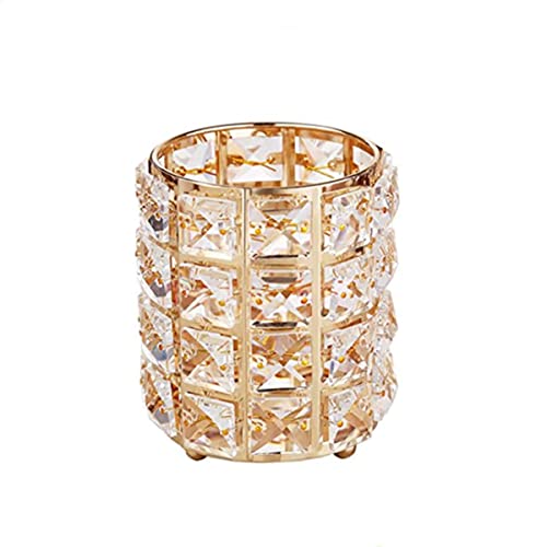 Crystal Bead Makeup Brush Holder Organizer Cup - Cosmetic Storage