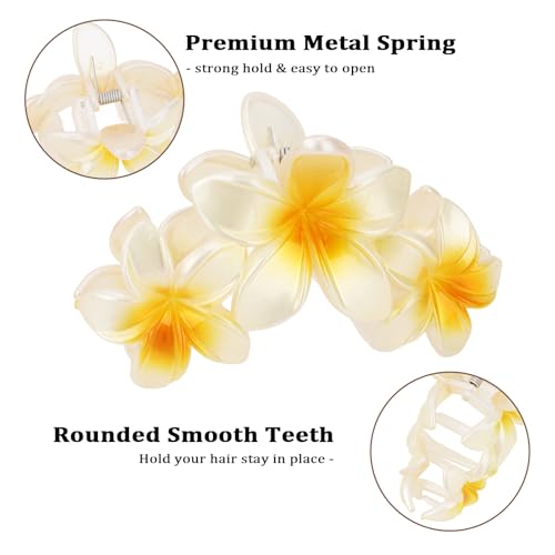 Ondder Large Matte Hawaiian Flower Hair Claw Clips for Women - Color C