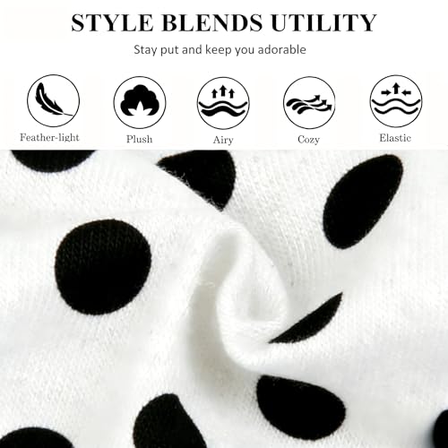 2-Pack Vintage Polka Dot Headbands for Women - Black & White