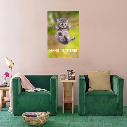 Funny Cat Canvas Print - Motivational Wall Art Poster 12x18