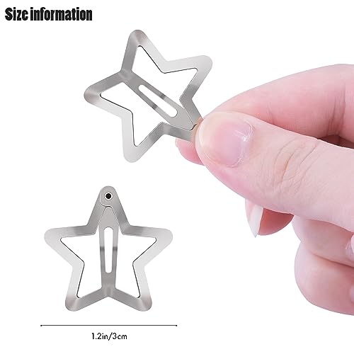 Y2K Star Hair Clips - 15 Pack Non-Slip Metal Barrettes for Women
