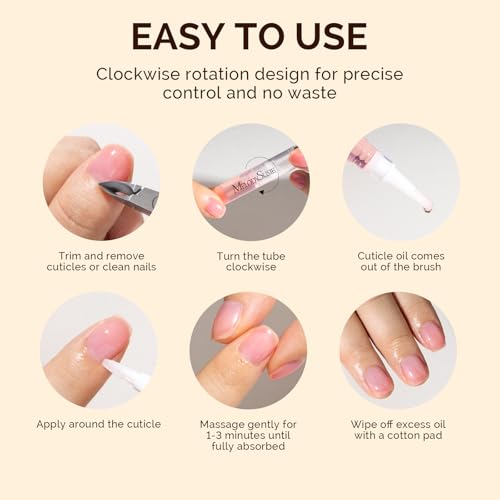 MelodySusie 6-Piece Cuticle Oil Pen Set for Healthy Nails