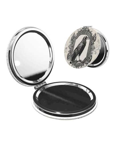 Retro Bird Compact Pocket Mirror - 2X Magnifying Double Sided Makeup Mirror