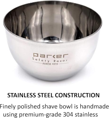 Parker Stainless Steel Shaving Bowl for Lathering Shave Soap