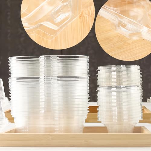 WOLVINA 60 Pack Clear Plastic Cupcake Containers - Airtight & Stackable