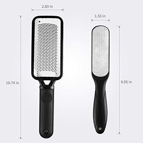 Fu Store 2 Pack Foot Files Callus Remover Stainless Steel Foot Rasp and Dual Sided Feet File Professional Scrubber Pedicure Tools Premium for Feet Care Remove Hard Skin