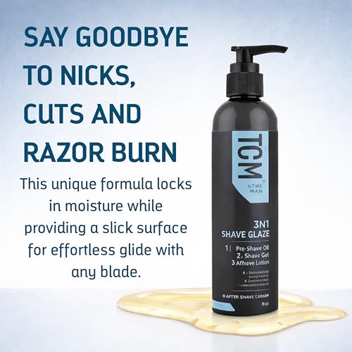 TCM 3-in-1 Shave Glaze for Men - Pre-Shave Gel & Aftershave, Hydrating, 8 oz