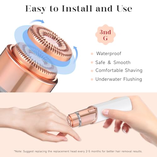 BECHY Replacement Heads for Gen 3 Finishing Touch Flawless Hair Remover (4 Pack)