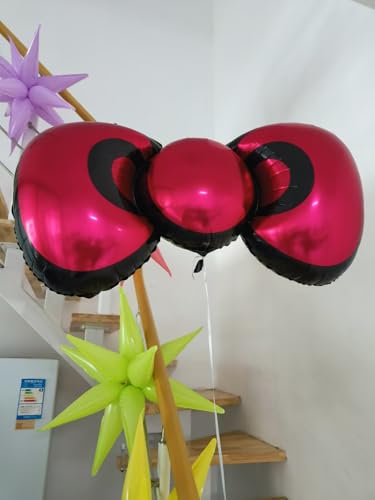 Red Bow Foil Balloons - 4 Pack for Birthday & Valentine's Parties