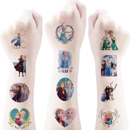 40 Pack Cartoon Frozen Temporary Tattoos for Kids & Adults - Party Favors & Gifts