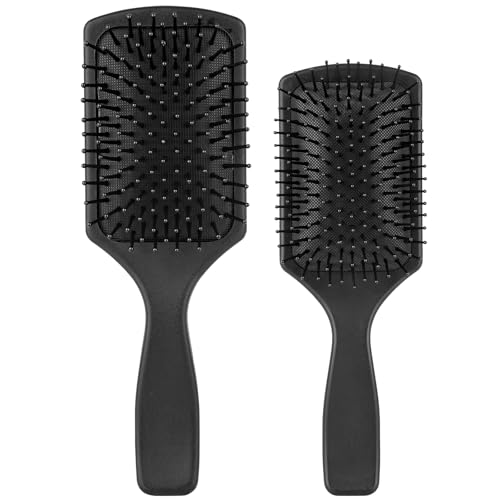 2-Pack Black Paddle Detangler Brush for All Hair Types - Wet & Dry