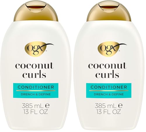 OGX Quenching + Coconut Curl-Defining Conditioner 13oz Pack of 2 for Curly Hair
