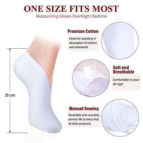 Geyoga Moisturizing Spa Socks for Dry Feet - 10 Pairs Cotton Bedtime Socks