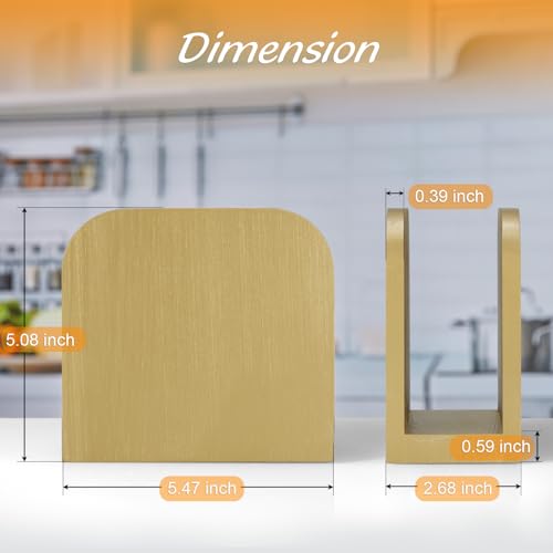 ALELION Wooden Napkin Holder - Elegant Gold U-Shaped Design