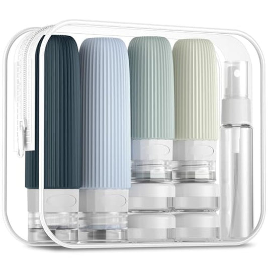 Mrsdry 16 Pack Travel Bottles Set, TSA Approved Leak Proof Silicone Squeezable Containers for Toiletries, Refillable Travel Accessories for Conditioner, Shampoo, Lotion & Body Wash Accessories