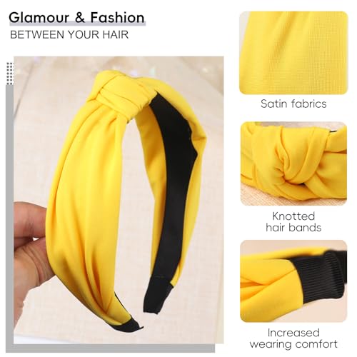 Elegant Yellow Knotted Headband for Women & Girls - Fashion Accessory