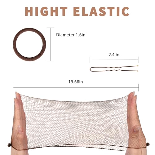 TsMADDTs Hair Nets & U Shaped Pins Set - 30 Nets, 30 Pins, 5 Bands
