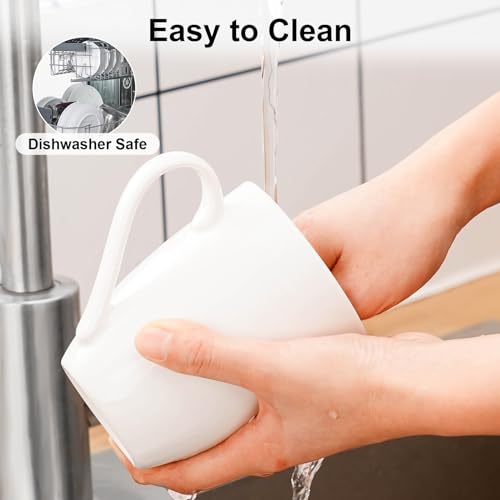PARACITY 12 oz Ceramic Coffee Mug Set of 2 - Microwavable & Easy Clean