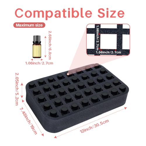 Essential Oils Organizer Foam Pad for 40 Bottles - Customizable Storage