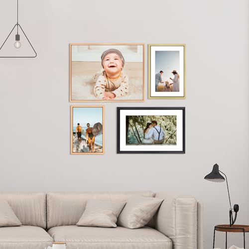 BKABOT 4x5 Brass Aluminum Photo Frame with HD Glass