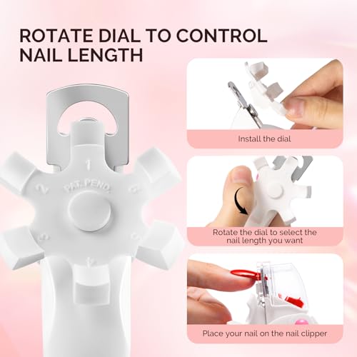 Professional Acrylic Nail Clippers with Adjustable Length Dial