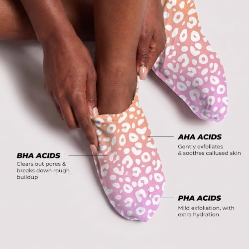 Vitamasques Coconut & Pineapple Foot Peeling Mask - Exfoliating Callus Remover, 3 Pairs