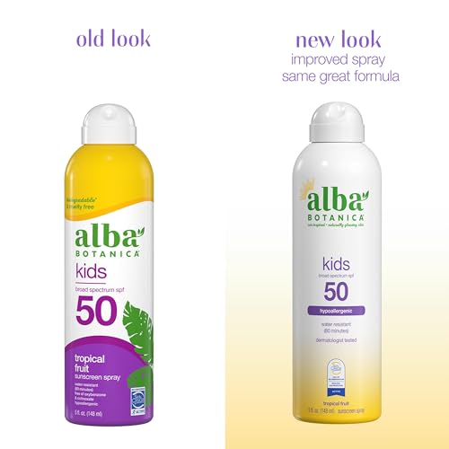 Alba Botanica Kids Sunscreen Spray, SPF 50, Tropical Fruit, 5 fl oz