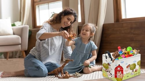 Waterproof Kids Storage Basket with Handles - 15x9x10 inches