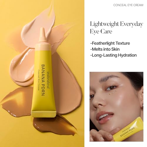 shaishaishai BANANA PDRN Conceal - Hydrating Under Eye Cream & Dark Circle Coverage, Advanced Formula with PDRN + Ectoin, Non-Sticky, Korean Skincare, 0.52 oz (Vanilla)