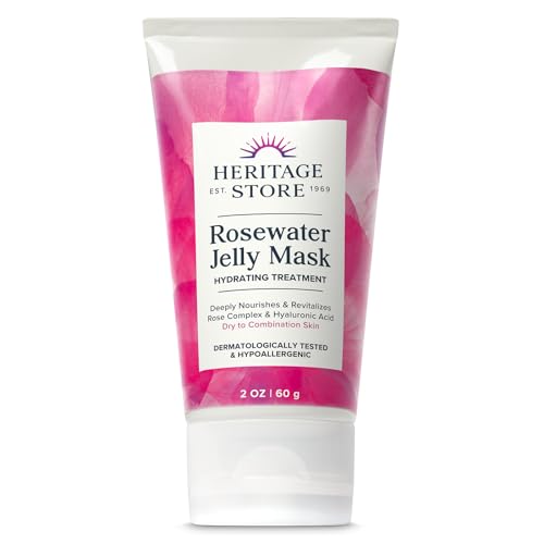 HERITAGE STORE Rosewater Jelly Facial Mask - Hydrating Gel for Dry Skin