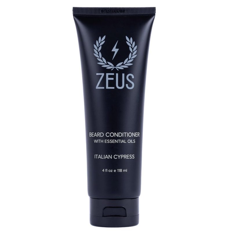 ZEUS Italian Cypress Beard Conditioner Wash with Essential Oils for Men, Deep Cleansing Hydration for Softer Facial Hair with Avocado, Aloe Vera & Jojoba Oil (Made in USA) 4 oz.