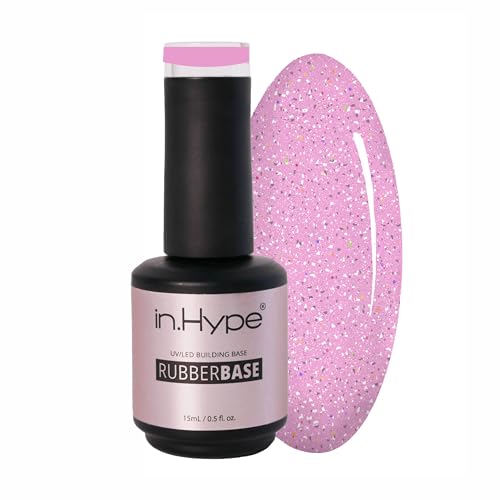 IN.HYPE Shimmer Rubber Base Gel - Diamond Pink, Soak Off & UV/LED Cured