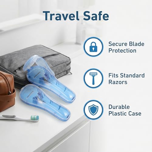 Beavorty 2-Pack Travel Safety Razor Cases - Portable Plastic Shaving Holder for Men