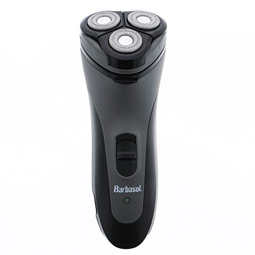 Barbasol Rotary Shaver, Rechargeable Electric Rotary Shaver with Stainless Steel Blades, Pop-Up Trimmer, Wireless Cordless Electric Razor, Close Shave, Full 8 Hour Charge Provides 45 Minute Run-Time